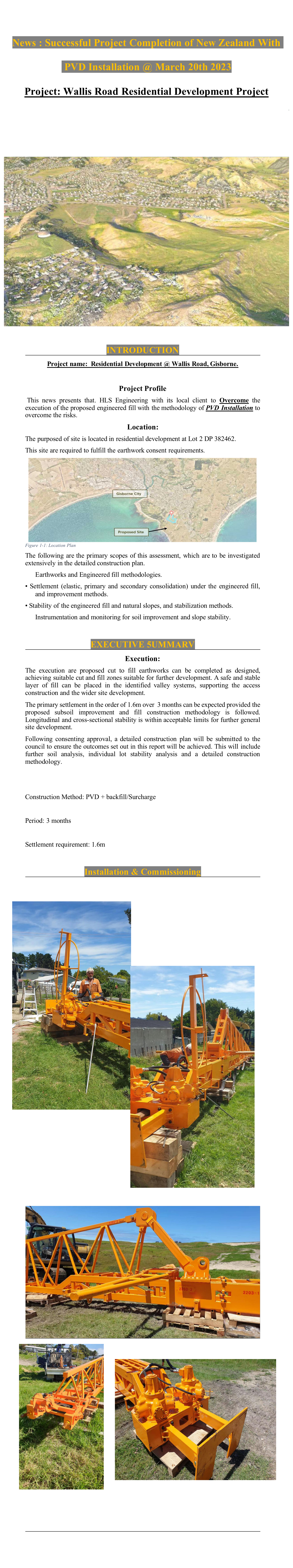 Wallis Road - Geotechnical PVD Installation 